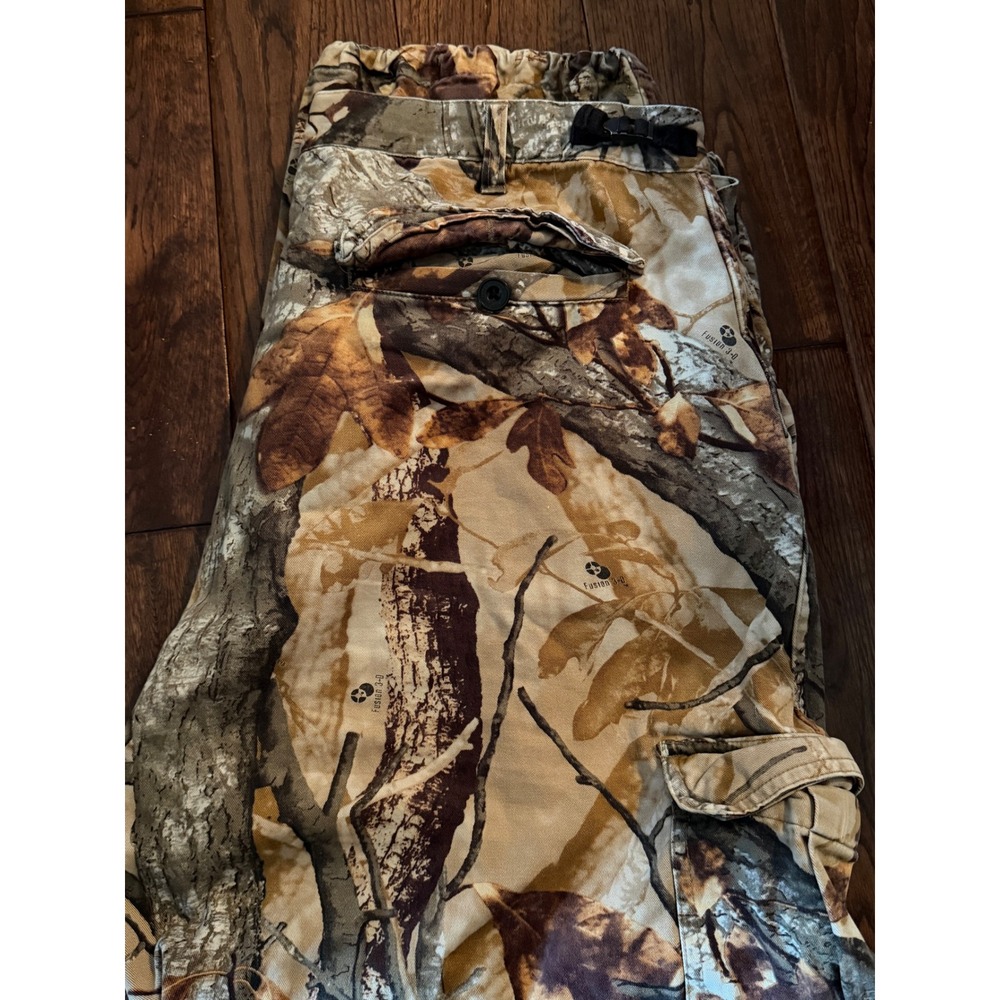 Fusion 3-D Camo Hunting Cargo Pants‎ Mens 42x30 Real Tree Woodland Camouflage